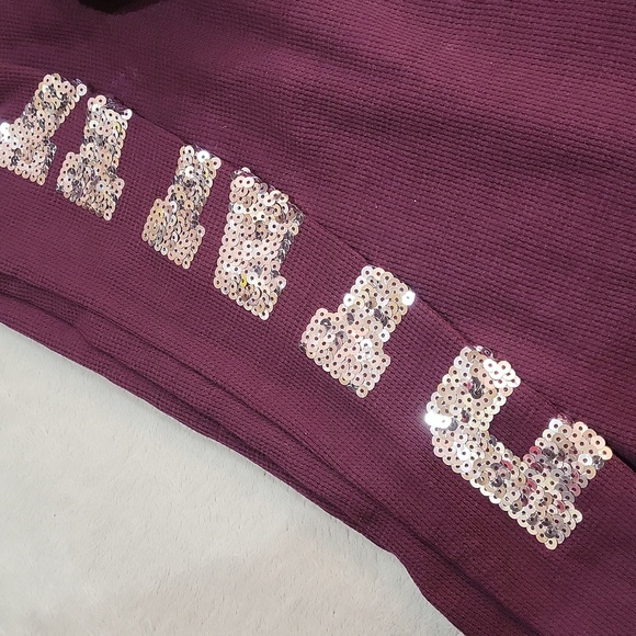 PINK Victoria's Secret Burgundy Pajama Onesie - Picture 10 of 14